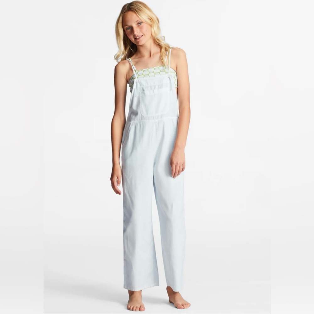 Billabong Girls Wild Lengths Jr Overalls light blue XL/14